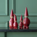 A Pair of Red Clad Stoneware Characters 11cm
