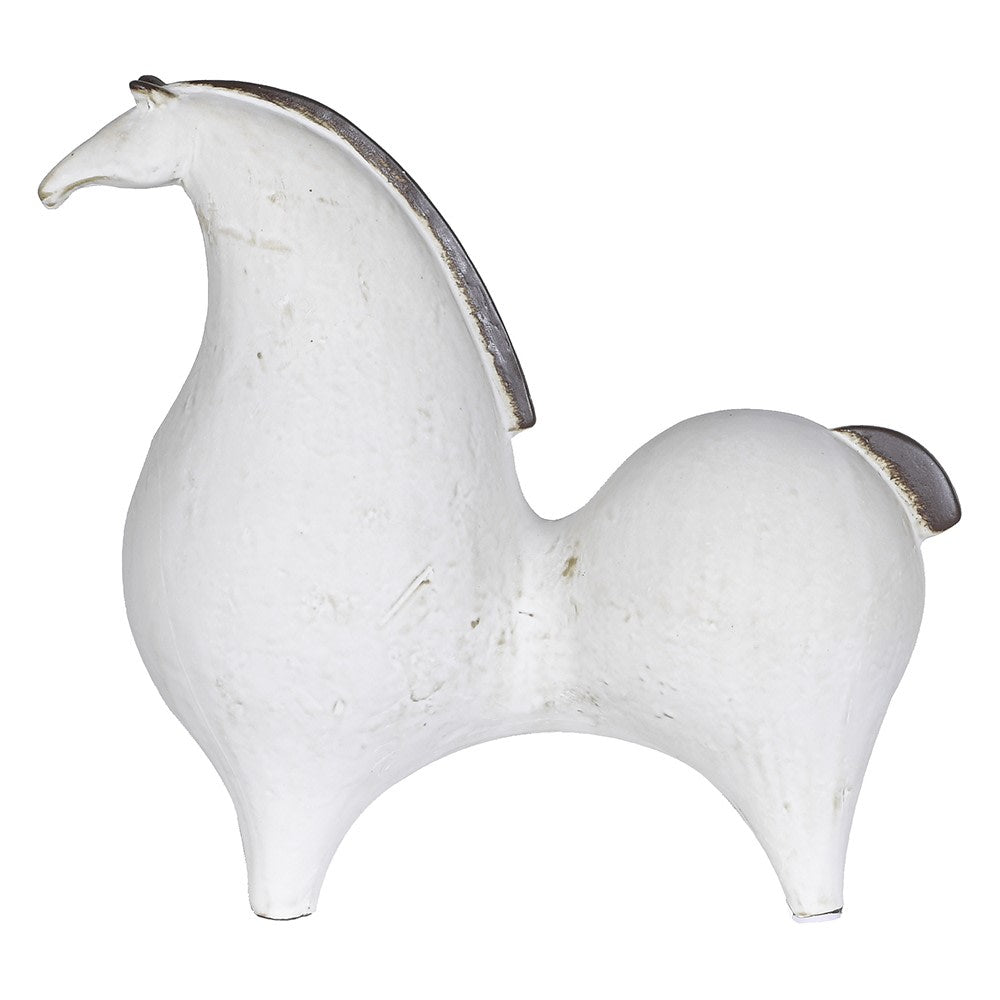 Proud Abstract Matt Ivory Ceramic Horse 26cm | Annie Mo's-B