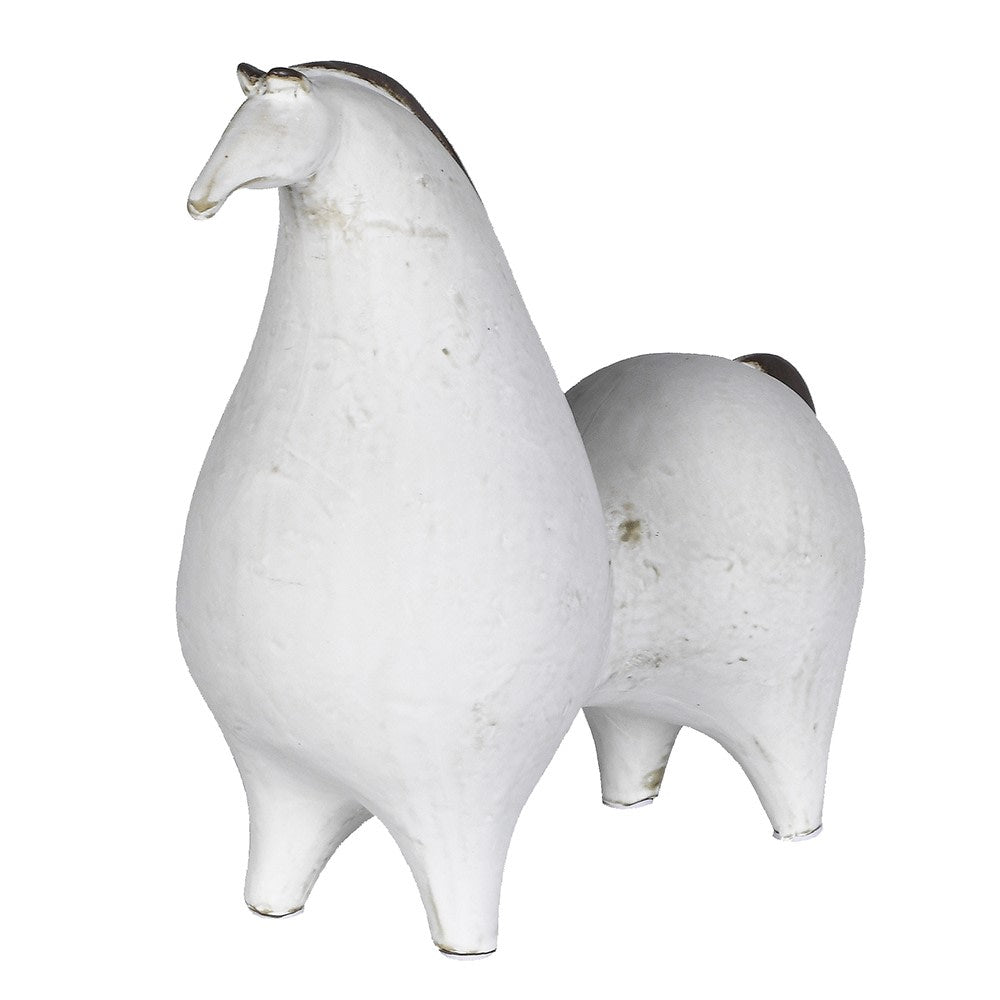 Proud Abstract Matt Ivory Ceramic Horse 26cm | Annie Mo's