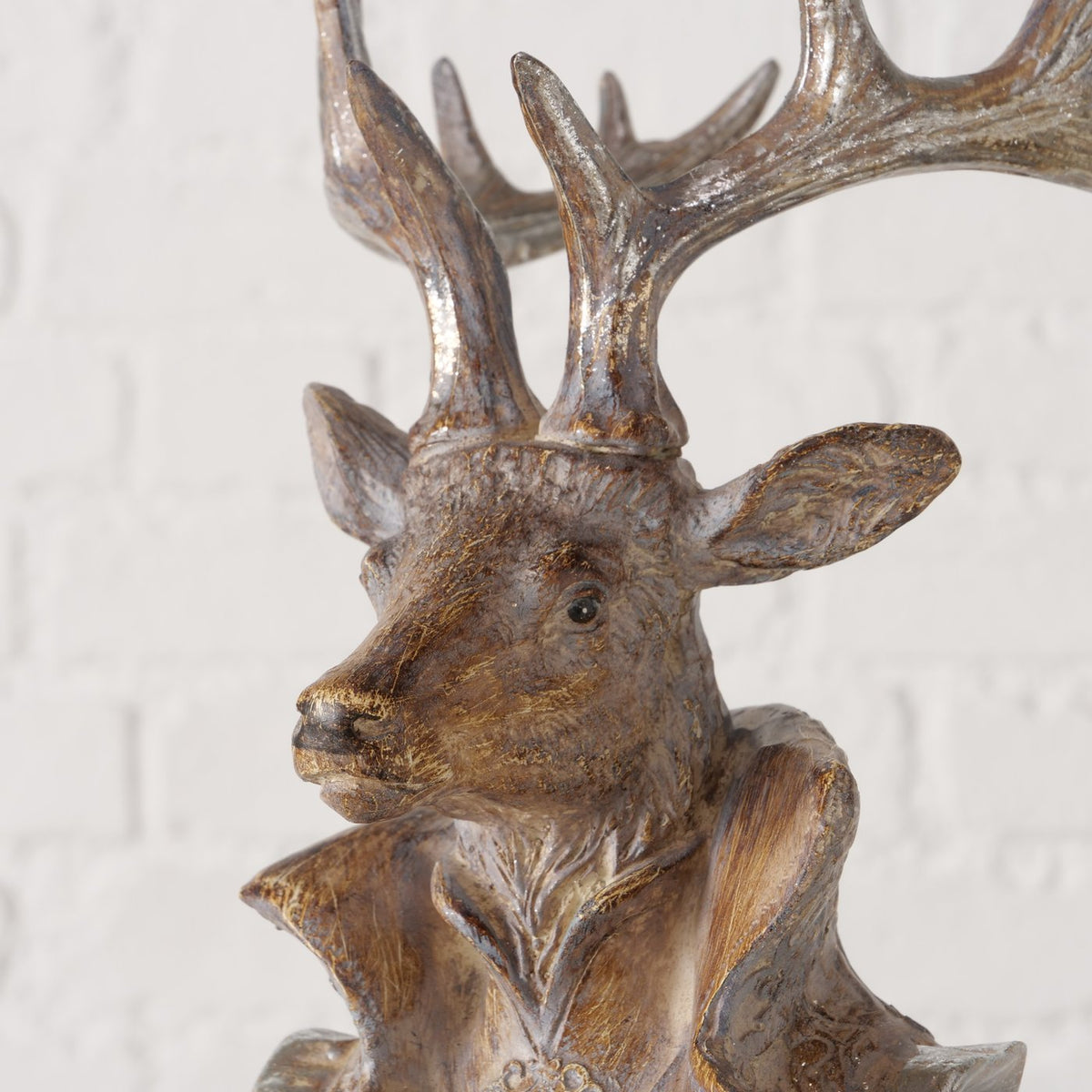 Proud Standing Wood Effect Regal Deer 62cm-B