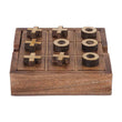 Pryce Mango Wood Noughts and Crosses and Solitaire Game