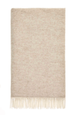 Pure Wool Herringbone Throw - Natural