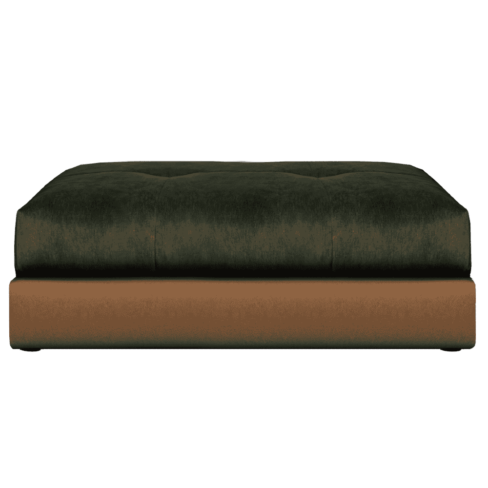 Quinn Footstool | Leather Fabric Mix