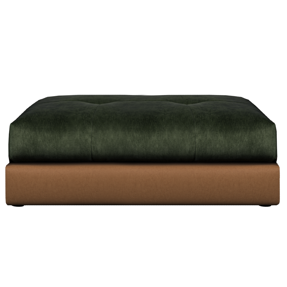 Quinn Footstool | Leather Fabric Mix