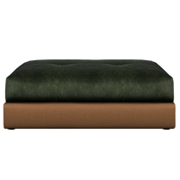 Quinn Footstool | Leather Fabric Mix