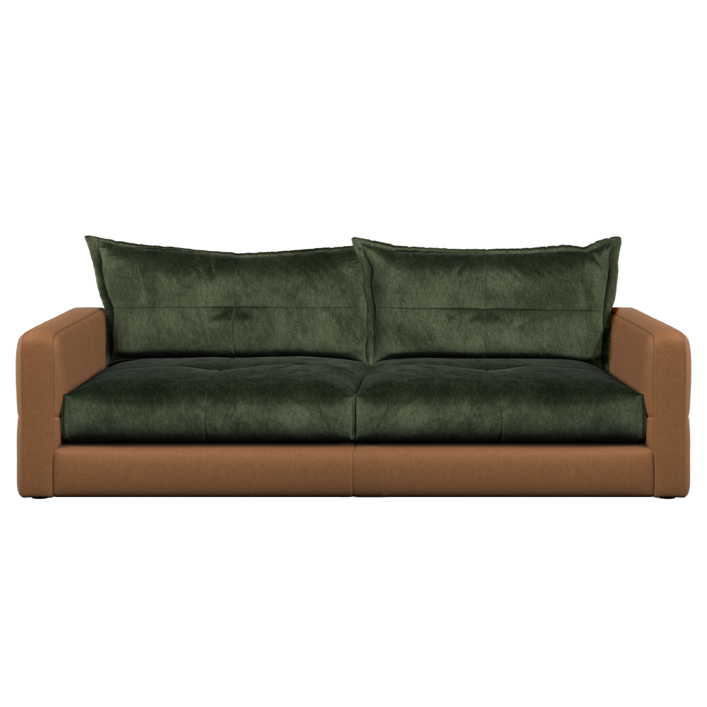 Quinn Four Seat Split Sofa | Leather Fabric Mix