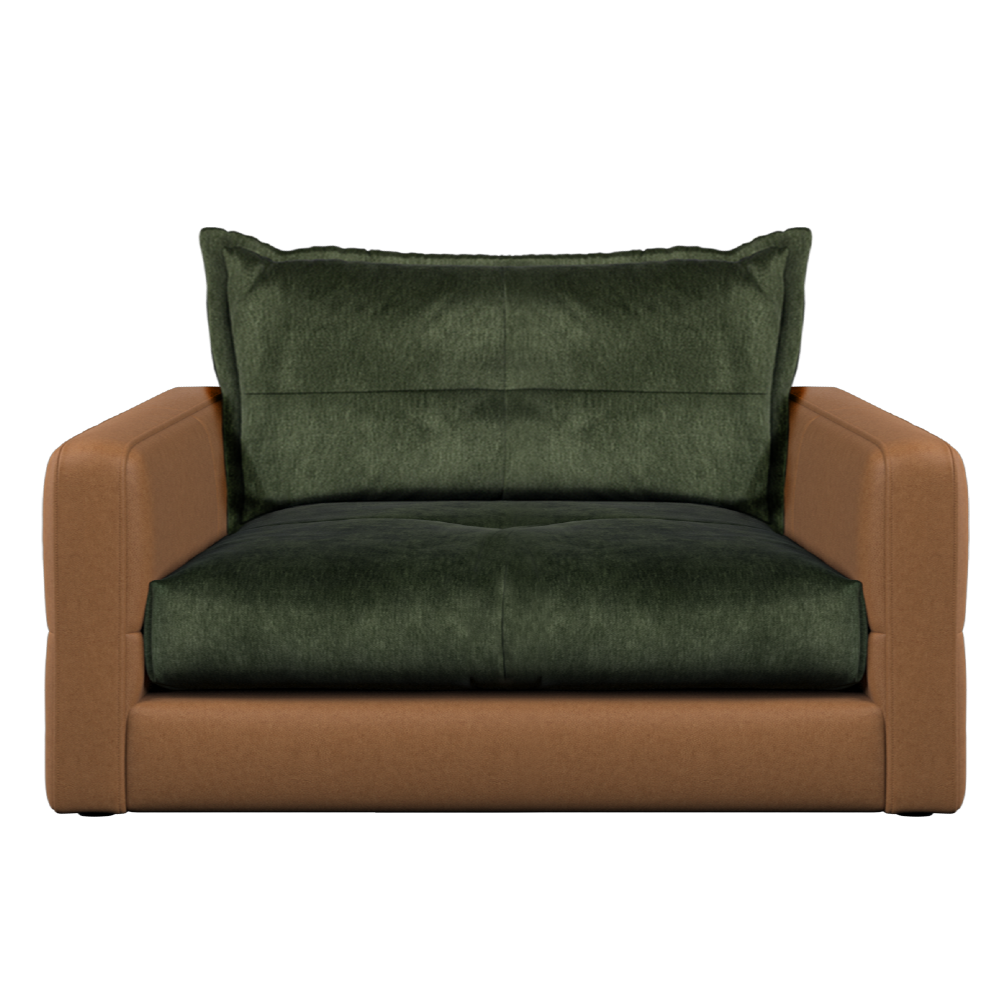 Quinn Snuggler Sofa | Leather Fabric Mix