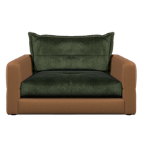 Quinn Snuggler Sofa | Leather Fabric Mix