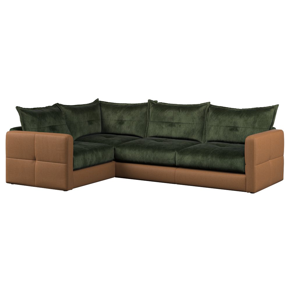 Quinn One Corner Three Sofa Group - Closed | Leather Fabric Mix