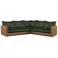 Quinn Three Corner Three Sofa Group | Leather Fabric Mix