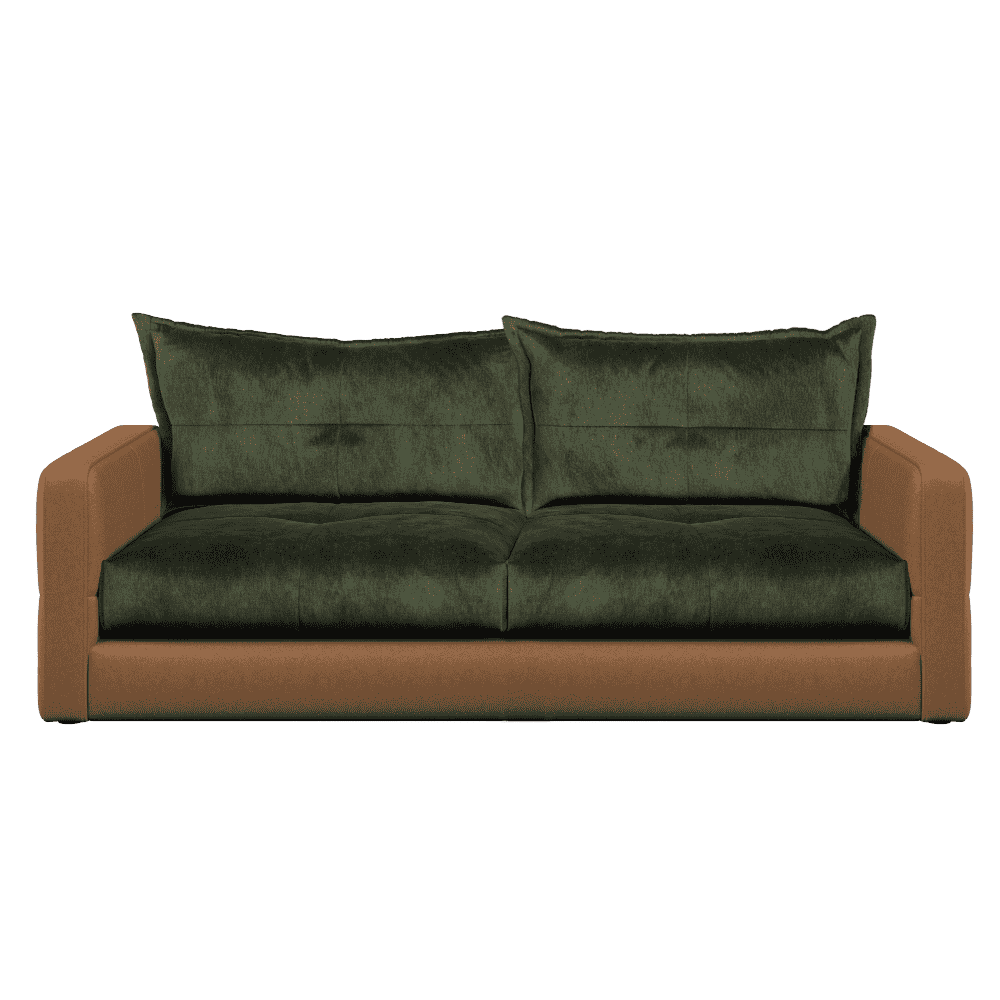 Quinn Three Seat Sofa | Leather Fabric Mix