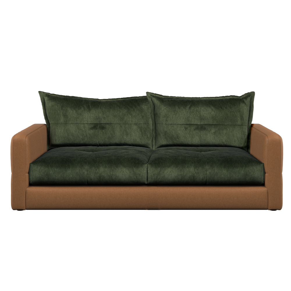 Quinn Three Seat Sofa | Leather Fabric Mix