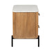 Reed Mango Wood and White Marble Bedside Cabinet