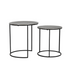 RENGO Textured Antiqued Lead Metal Nesting Tables 52cm