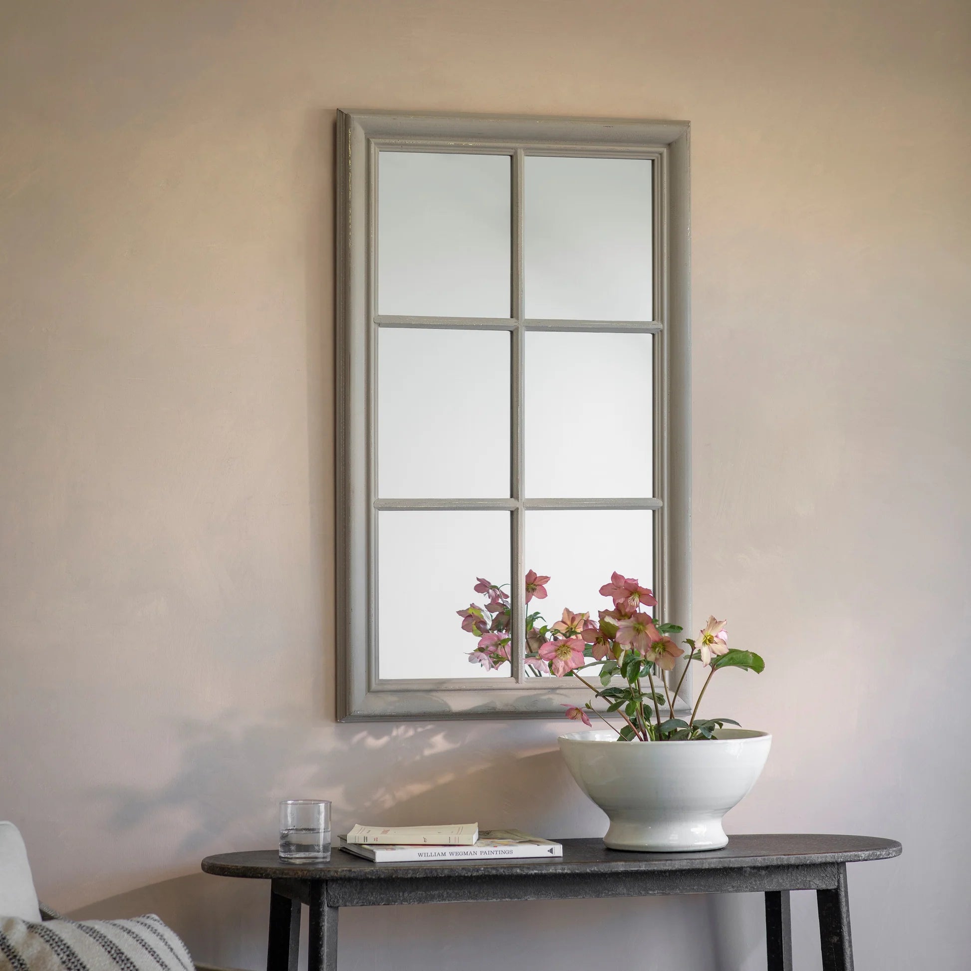 Wilton Grey Panel Window Mirror 104cm | Annie Mo's