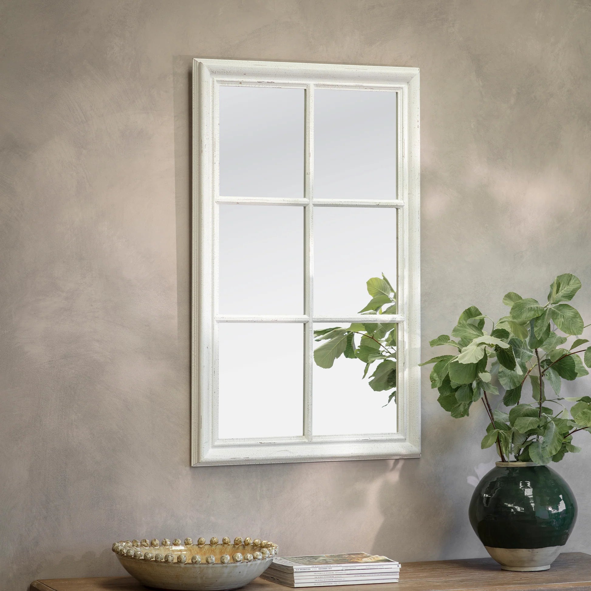 Wilton White Panel Window Mirror | Annie Mo's
