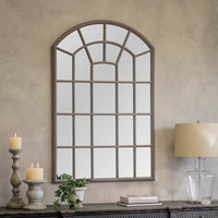 Large Charcoal Windowpane Mirror 150cm