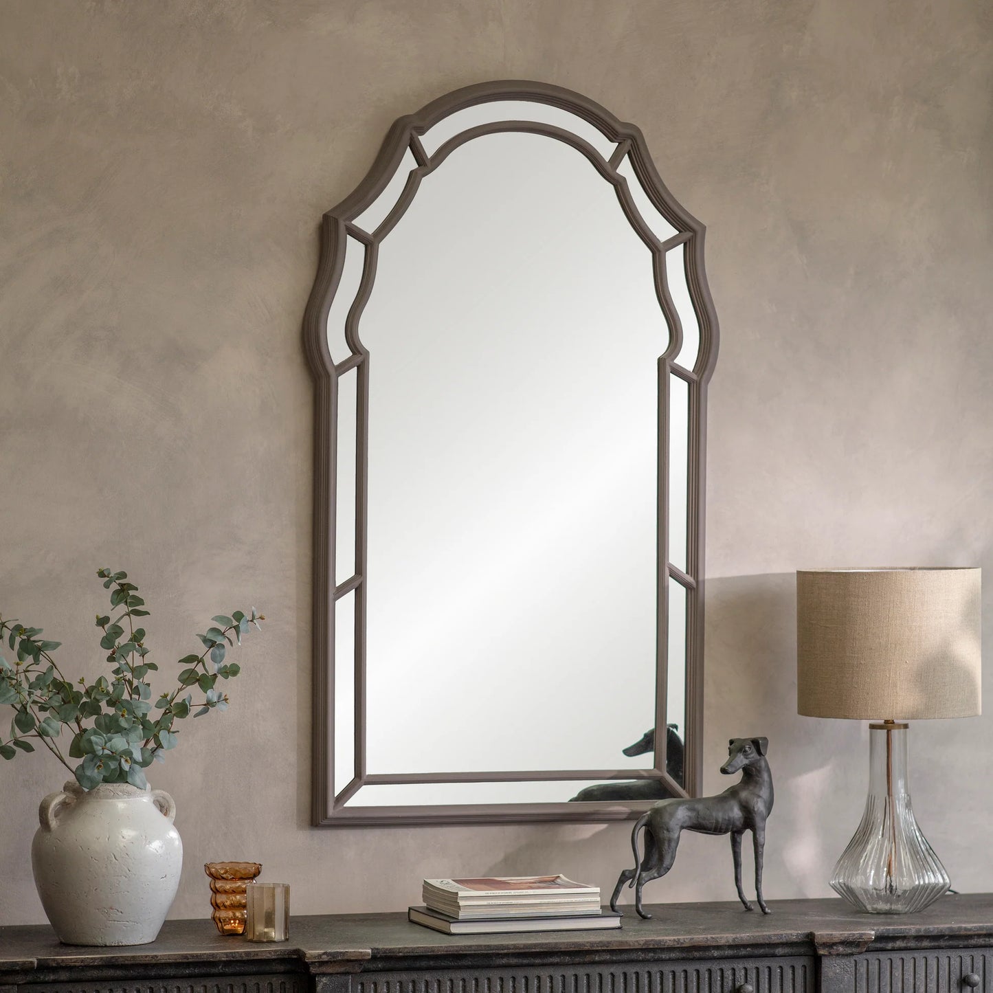 Wilton Curved Frame Charcoal Mirror 145cm | Annie Mo's