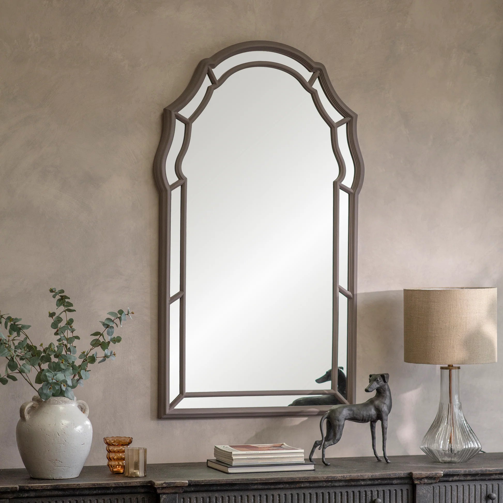 Wilton Curved Frame Charcoal Mirror 145cm | Annie Mo's