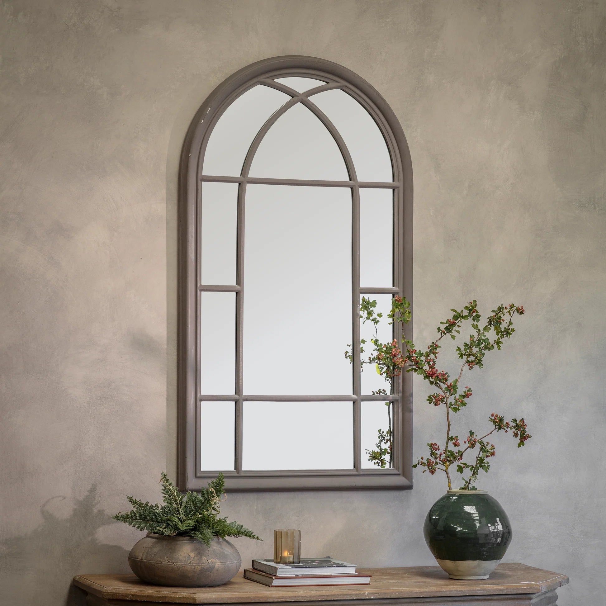 Wilton Charcoal Curved Window Mirror 145cm