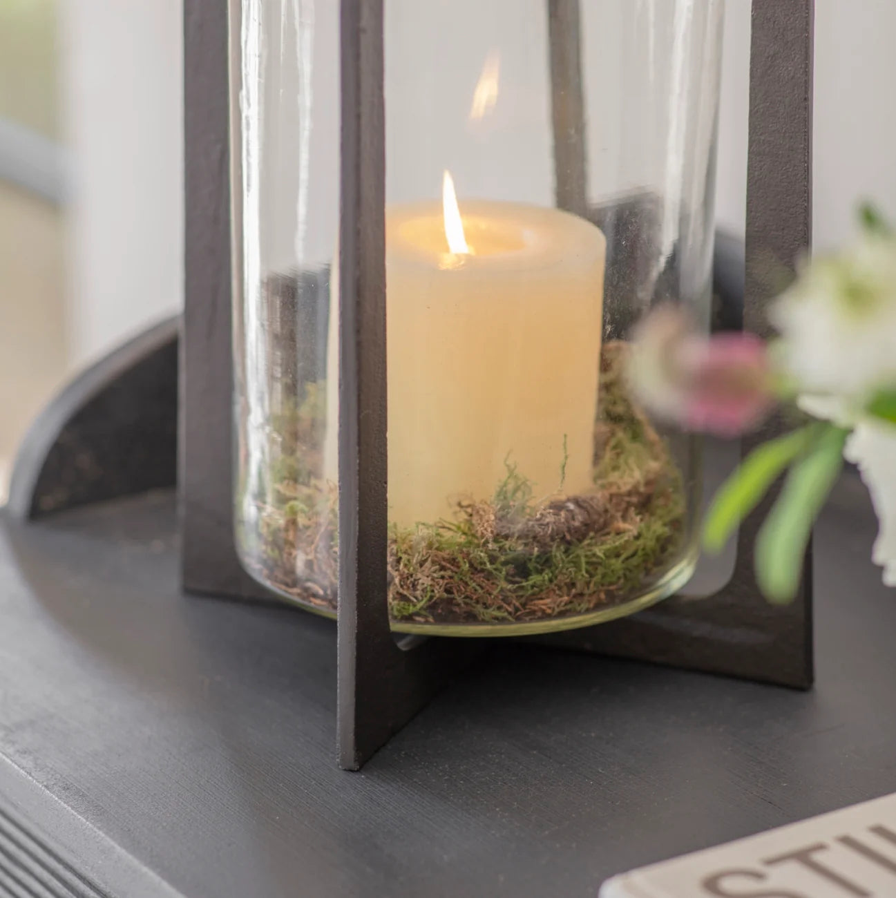 Four Stand Aluminium and Glass Hurricane 36cm