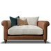 Ralphie Snuggler Sofa | Leather and Fabric Mix