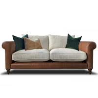 Ralphie Two Seater Sofa | Leather and Fabric Mix | Annie Mo's