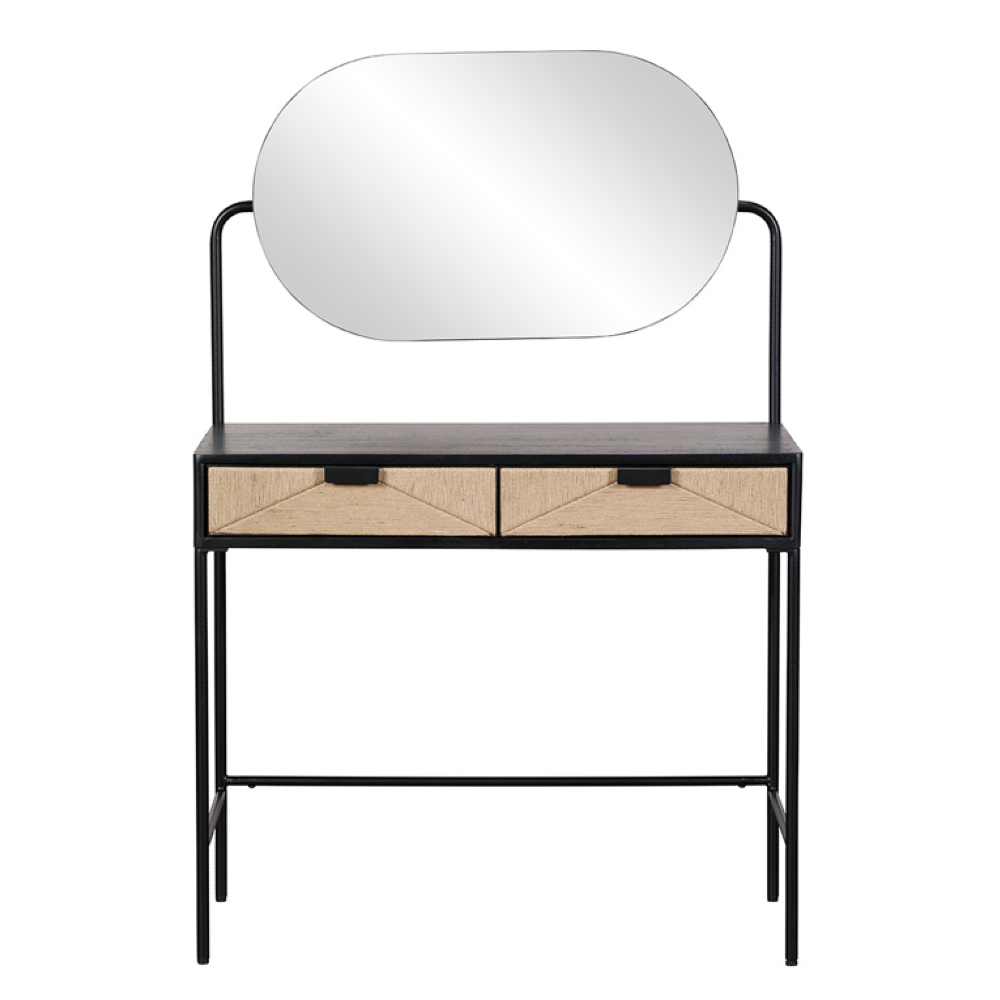 Raphia Dressing Table with Mirror | Annie Mo's
