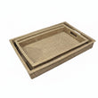 Rattan Rectangle Trays - Nude Wash - Size Choice | Annie Mo's
