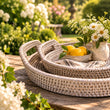 Rattan Round Tray with Handles - Size Choice | Annie Mo's