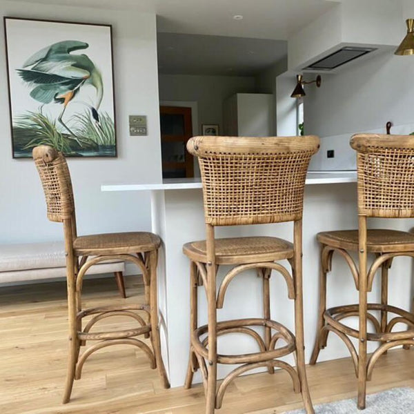 Rattan Back Bar Chair 107cm | Annie Mo's