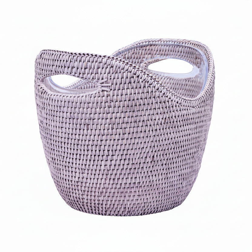 Rattan Champagne Bucket with Transparent Insert 36cm