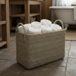 Rattan Magazine Holder - Light Grey Wash 36cm | Annie Mo's B