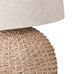 Rattan Orb Table Lamp with Linen Shade 70cm B