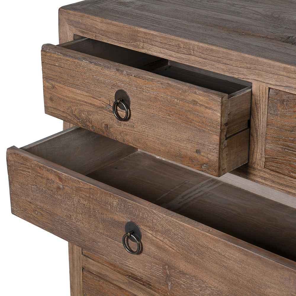 Reclaimed Elm Ten Drawer Chest 160cm-D