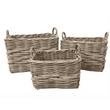 Rectangular Rattan Log Baskets with Ear Handles - Size Choice