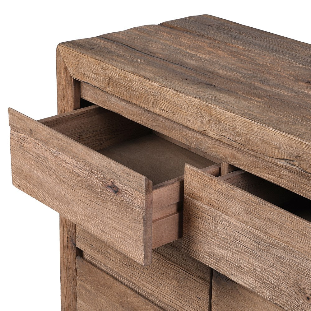 Recycled Oak Six Drawer Chest-2