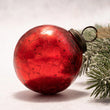 Red Crackle Glass Christmas Bauble 8cm | Annie Mo's