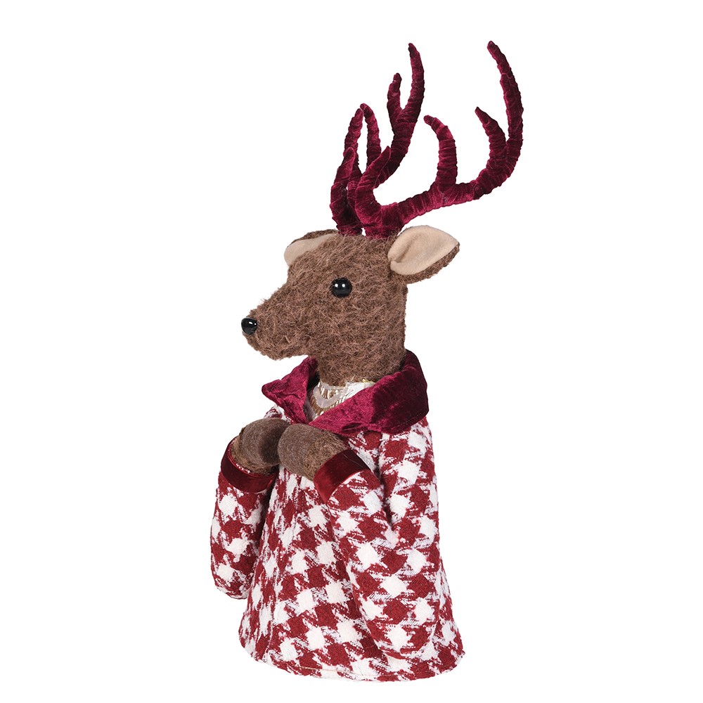 Red Hound Tooth Reindeer 58cm-B