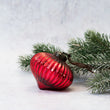 Red Ribbed Lantern Christmas Bauble 8cm | Annie Mo's