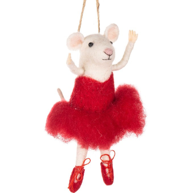 Red Tutu Felt Mouse 13cm | Annie Mo's