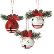 Red and White Metal Bells With Bow Set 8cm - Colour Choice | Annie Mo's