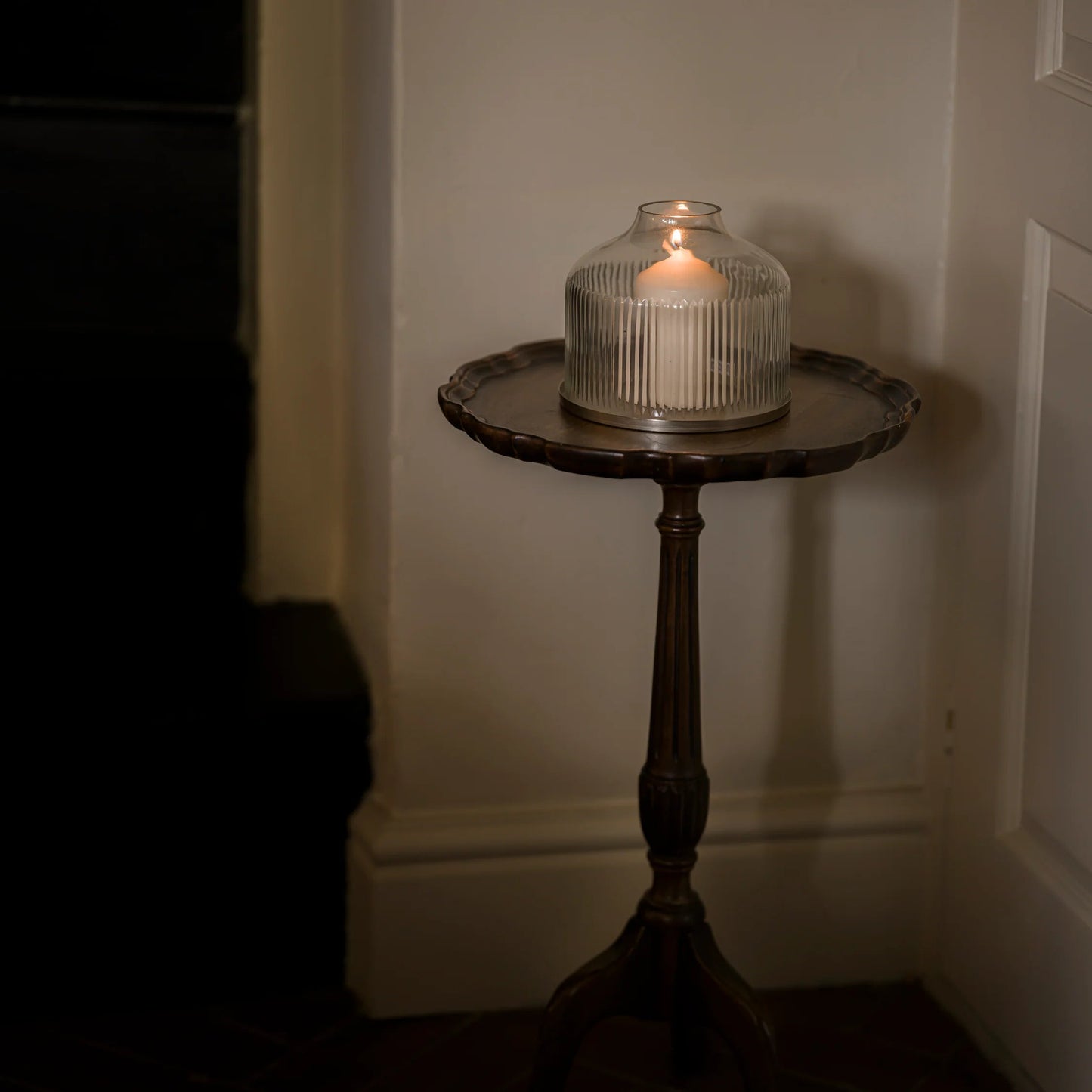 Reeded Handblown Candle Dome - Size Choice Small