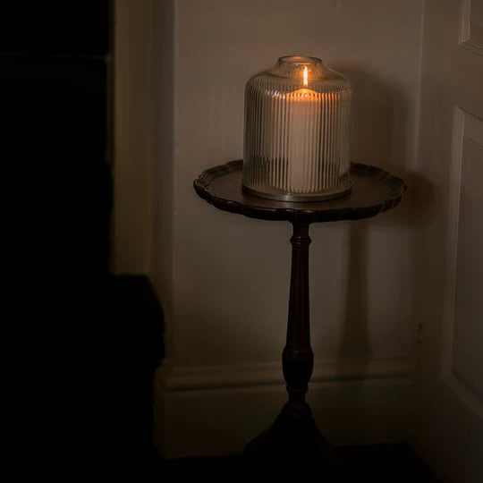 Reeded Handblown Candle Dome - Size Choice Medium