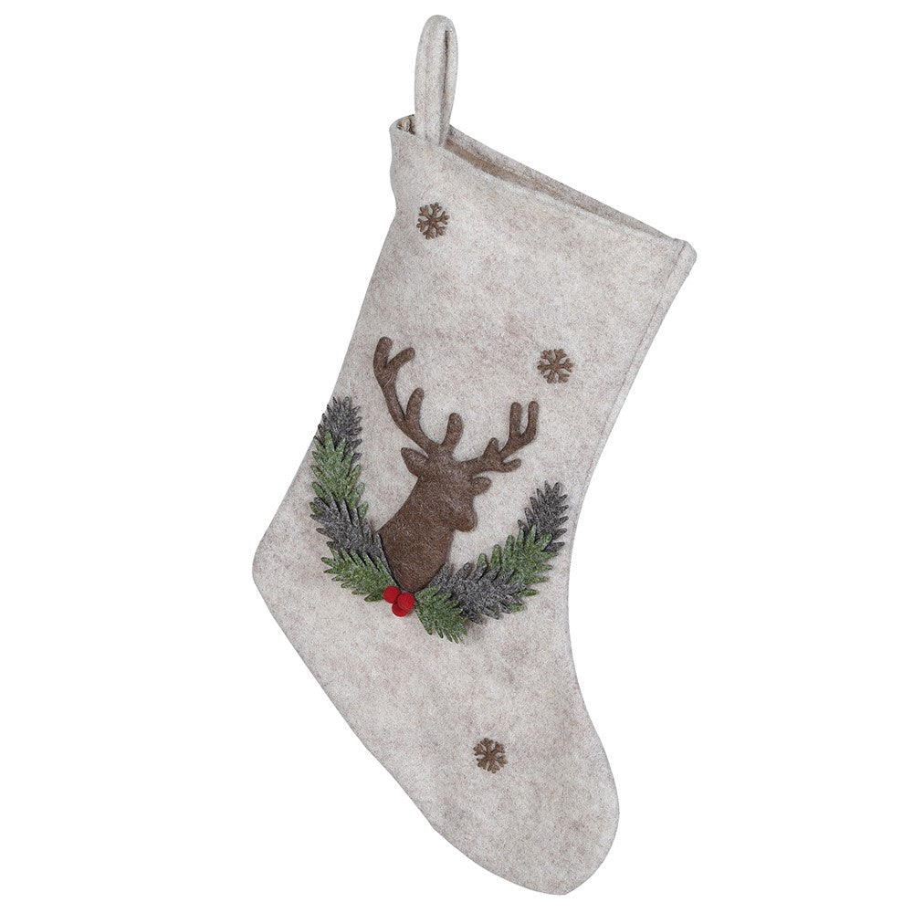 Reindeer Christmas Stocking 45cm | Annie Mo's
