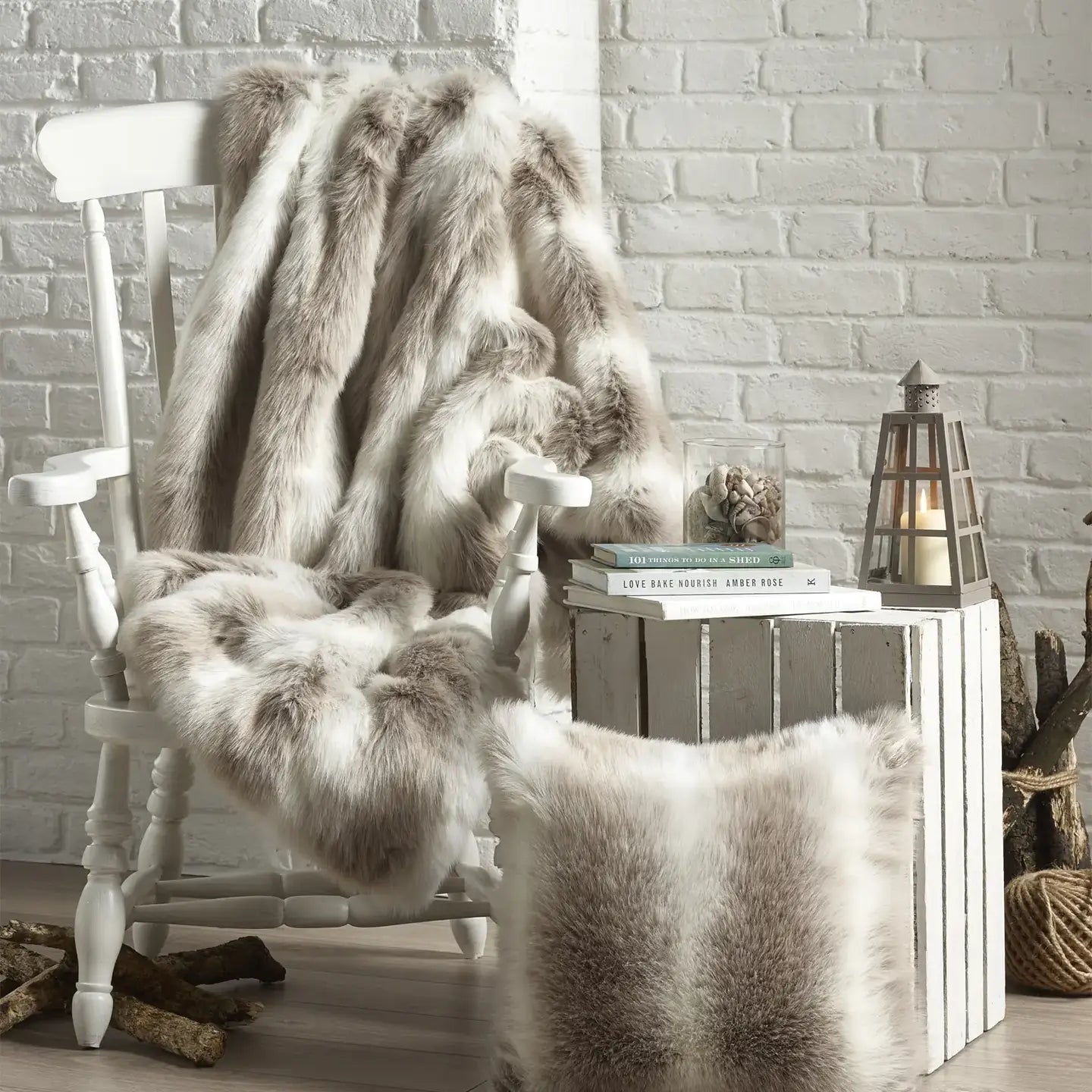Reindeer Faux Fur Throw - Size Choice | Annie Mo's2