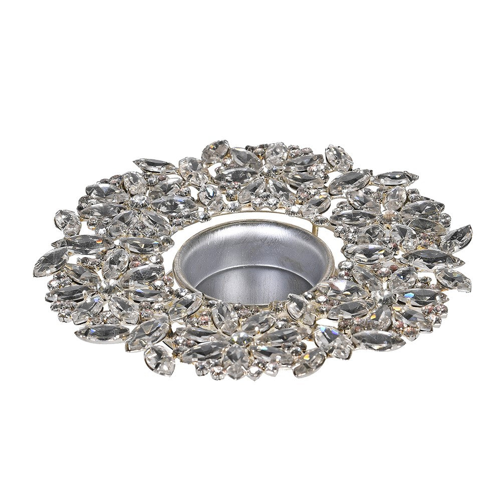 Rhinestone Flower Candle Holder 13cm | Annie Mo's