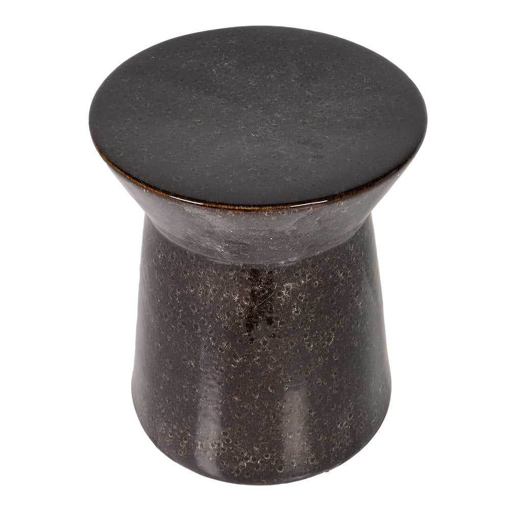 Rich Brown Glazed Ceramic Occasional Side Table 44cm High