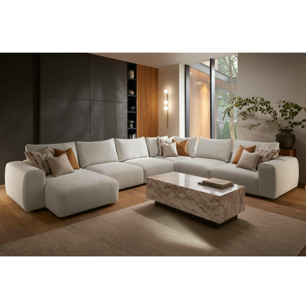 Rochbert Six Piece Corner Group including RHF Chaise in Tuscan Ivory.