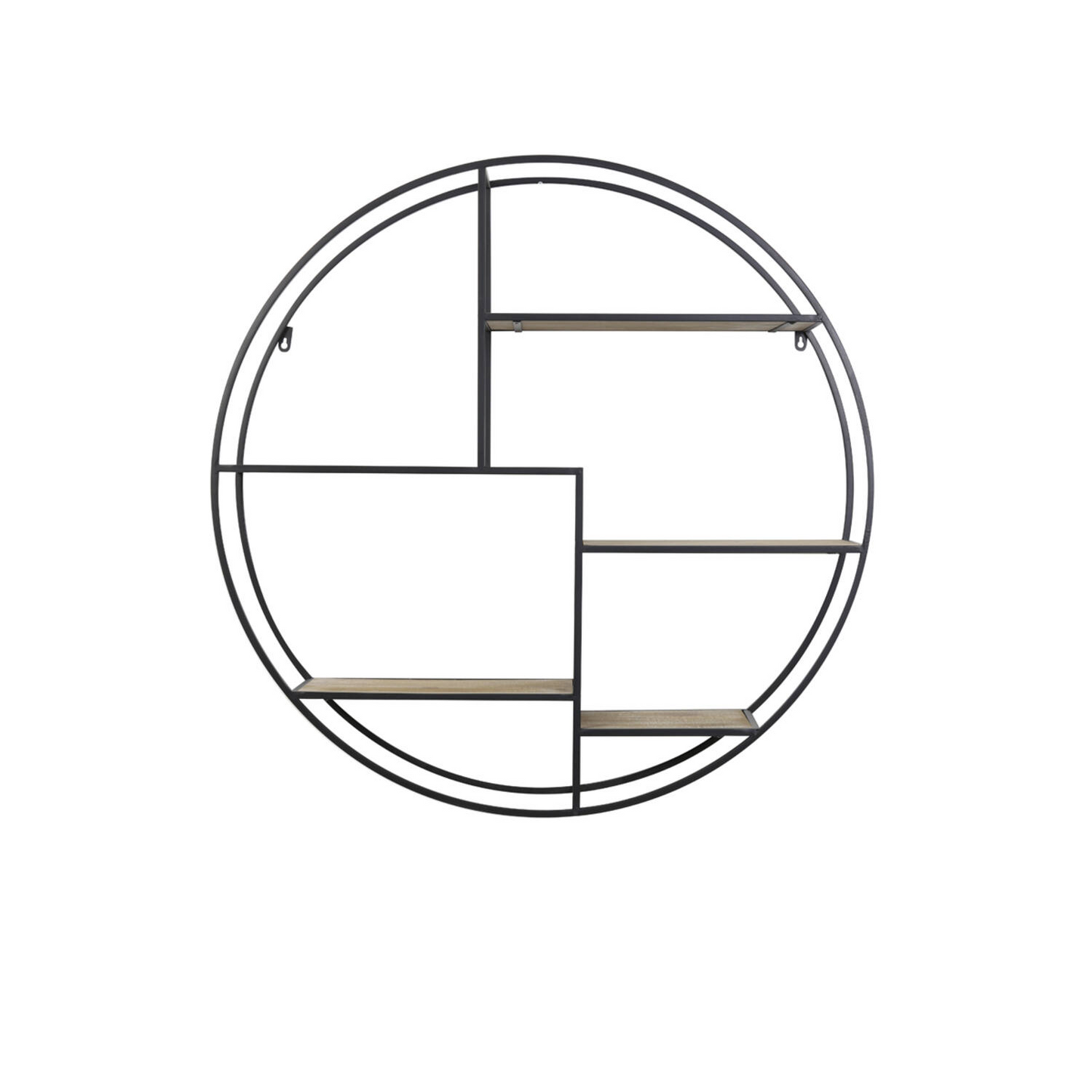 Round Black Open Wall Hanging Cabinet 92cm